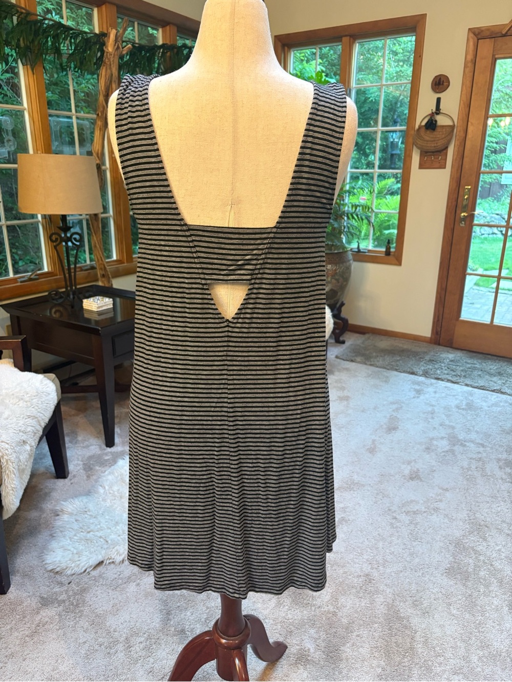 American Eagle Outfitters Black & White Striped Cover Up Dress - Picture 2 of 5